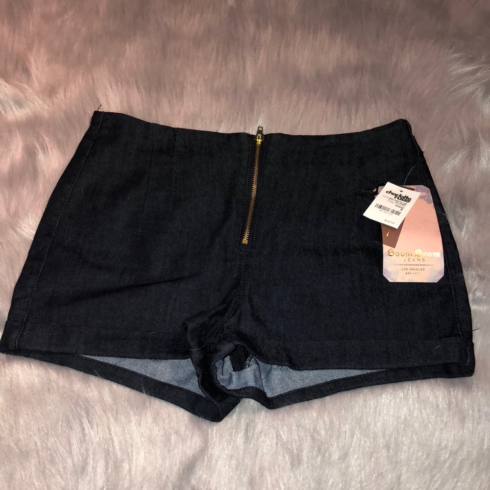 BoomBoom Jeans high waisted front zip shorts